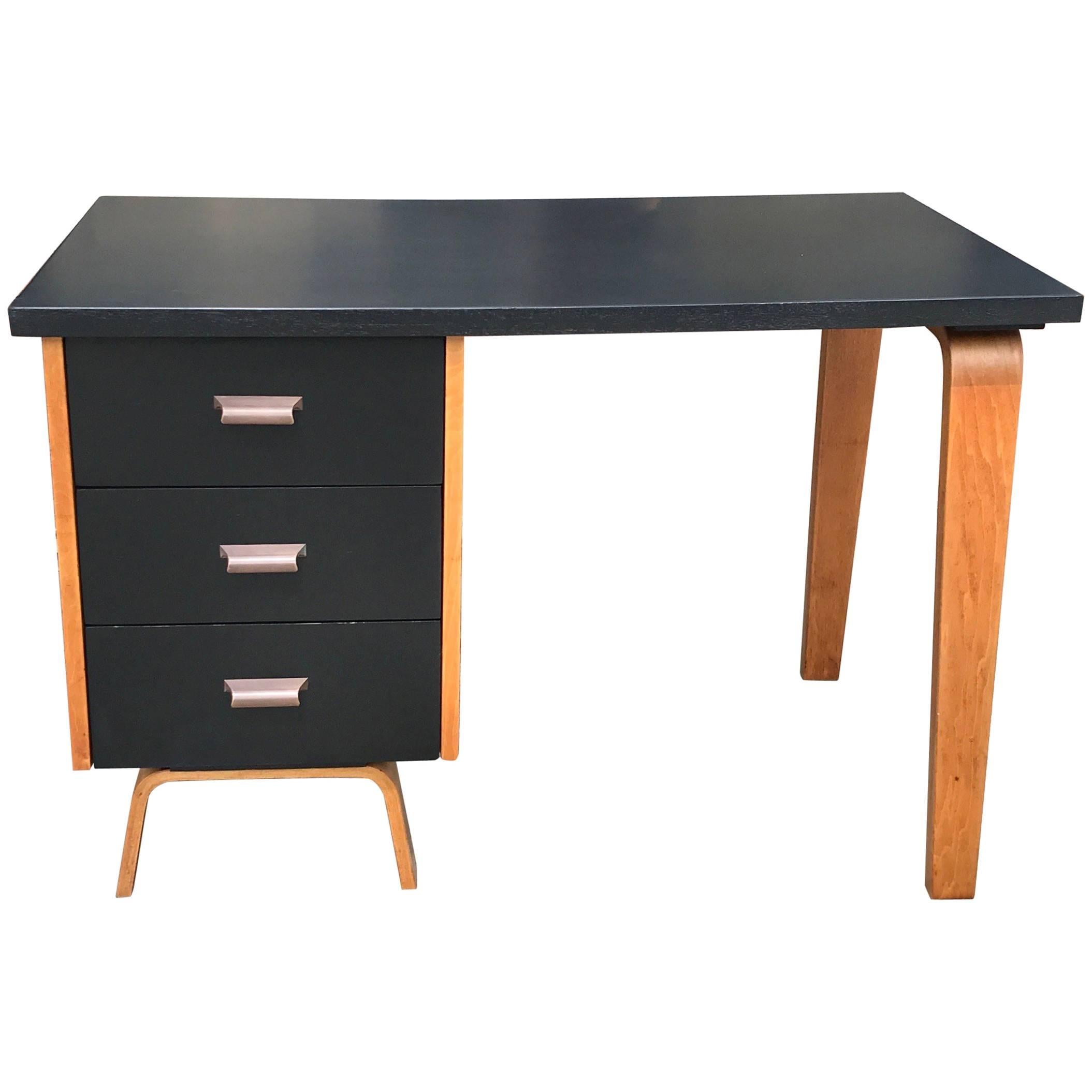 Mid-Century Modern Two-Tone Lacquered Clifford Pascoe Maple Bentwood Desk