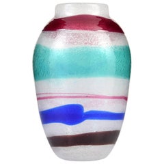 Large Cenedese Pulegoso Fasce Vase, Murano 7