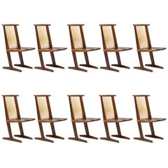 Set of Ten George Nakashima Conoid Dining Chairs