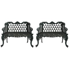 Pair of Cast Iron Garden Benches