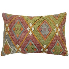 Colorful Large Vintage Kilim Pillow