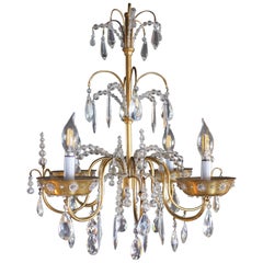 French Art Deco Chandelier with Four Lights by Maison Jansen 1