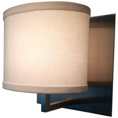 Satin Nickel Boyd Wall Sconces with Oval Linen Shades