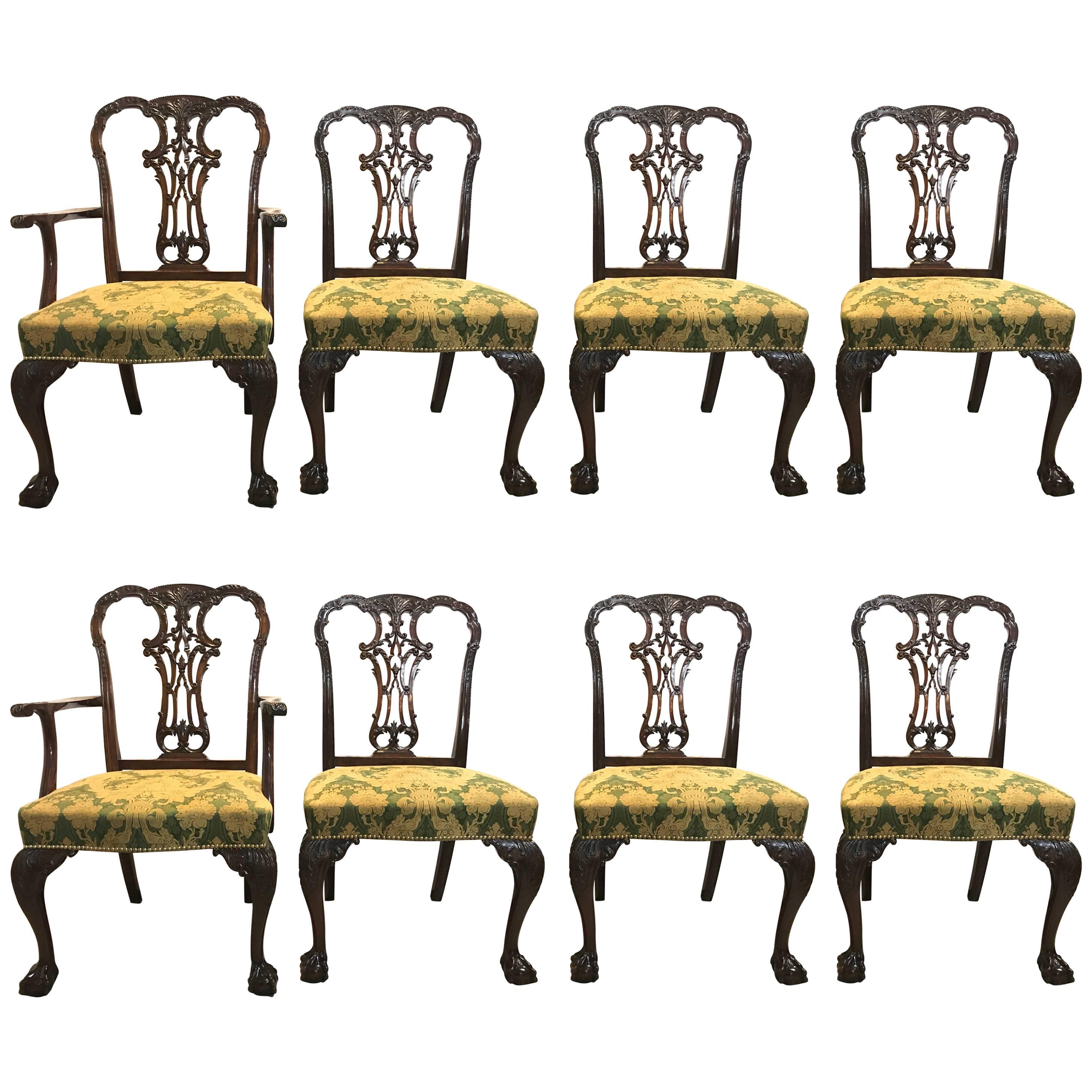 Set of Eight Georgian Style Mahogany Dining Chairs by Schmieg and Kotzian