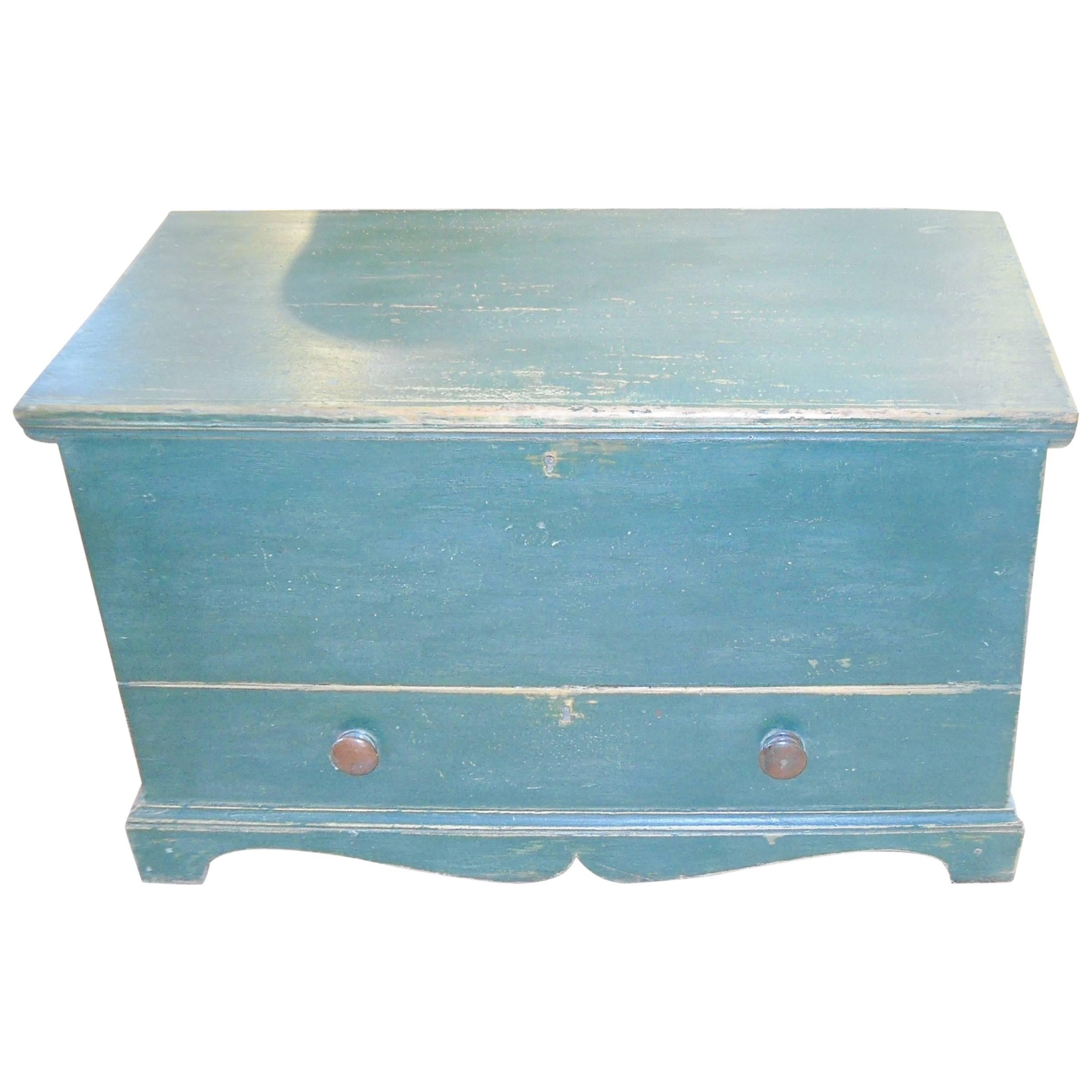 Canadian Painted Blanket Box with Drawer