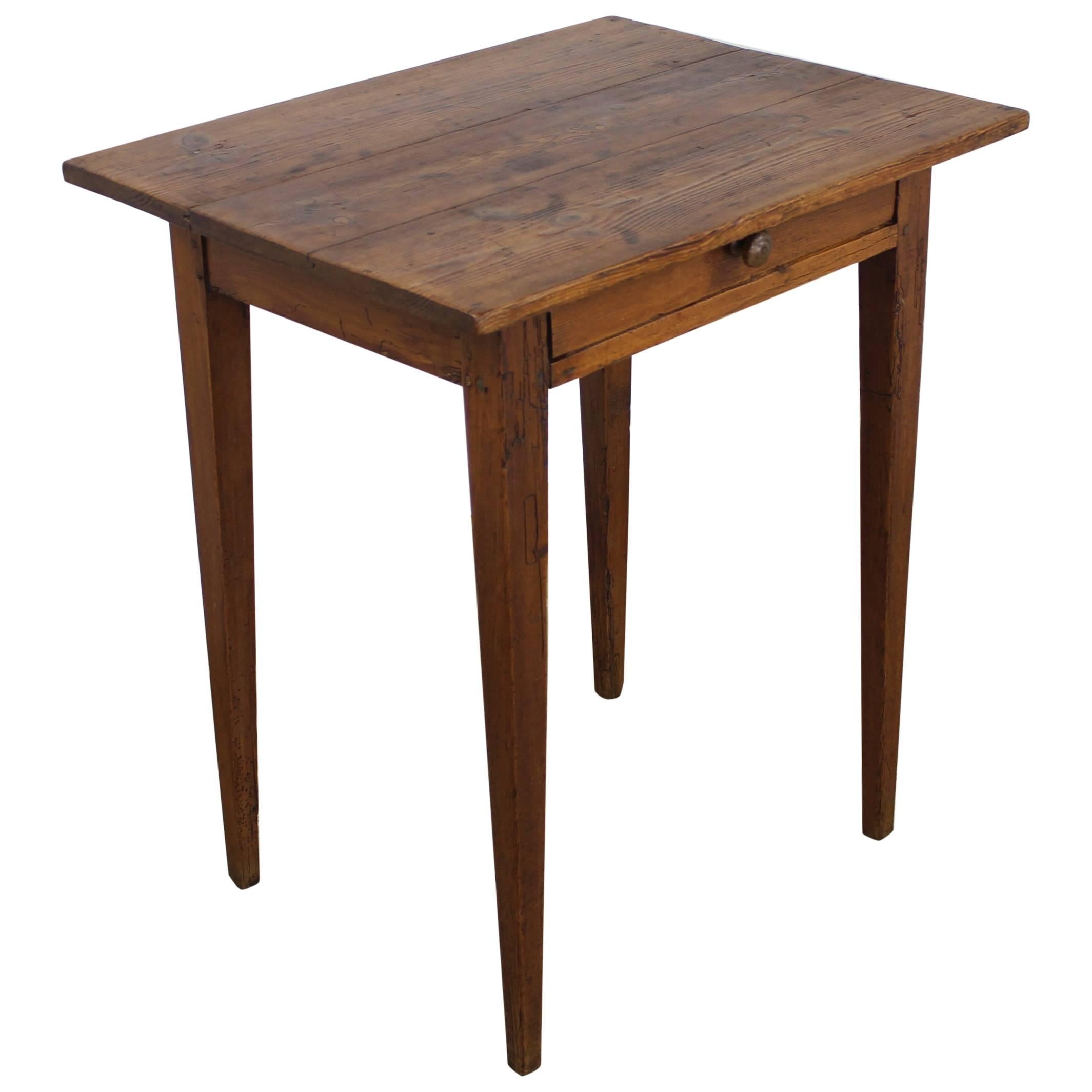 Rustic Antique French Pine Side Table