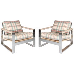 Pair of Milo Baughman Cube Chairs