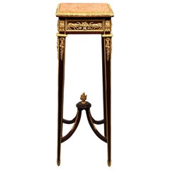 Very Fine Late 19th Century Gilt Bronze-Mounted Marble-Top Pedestal