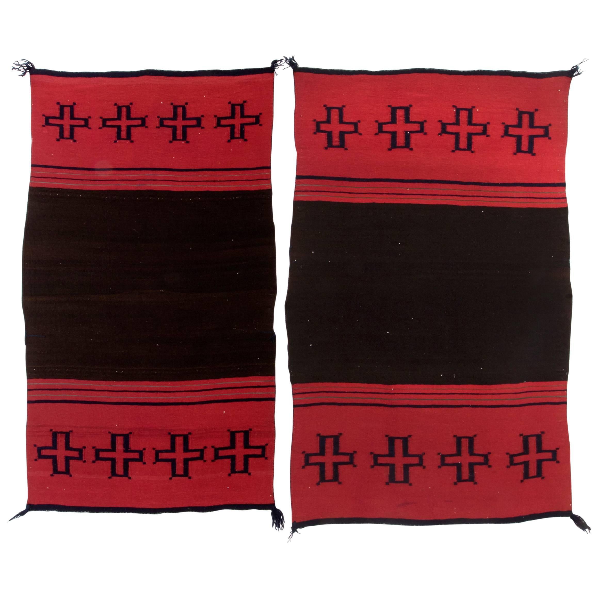 Antique Navajo Woven Dress Halves, circa 1860