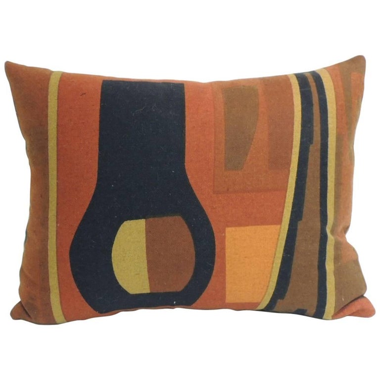 Vintage Mid-Century Modern Knoll Multi-Color Textile Decorative Pillow at 1stdibs