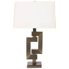 French Brass Table Lamp, circa 1970
