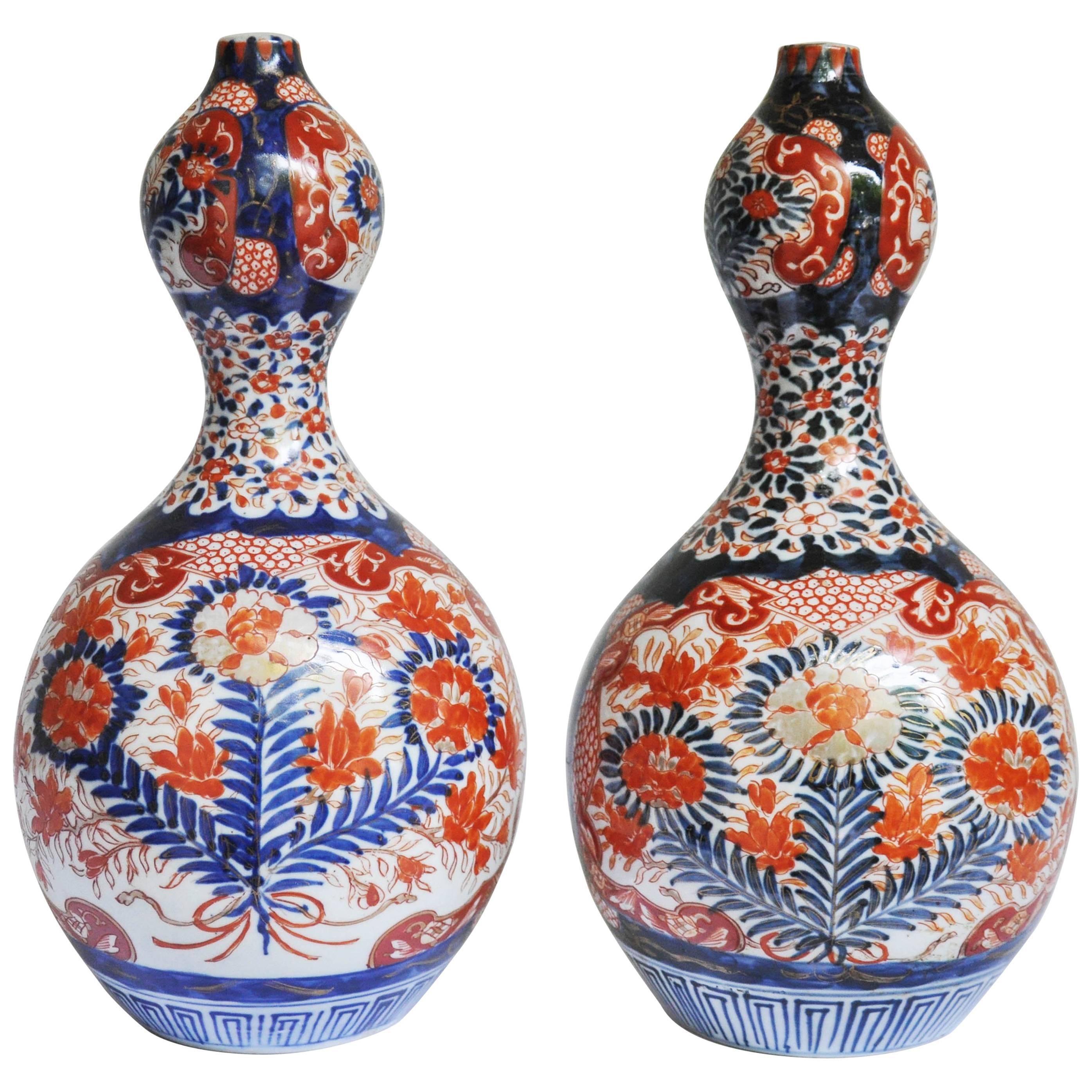 Pair of Arita Double Gourd Vases For Sale