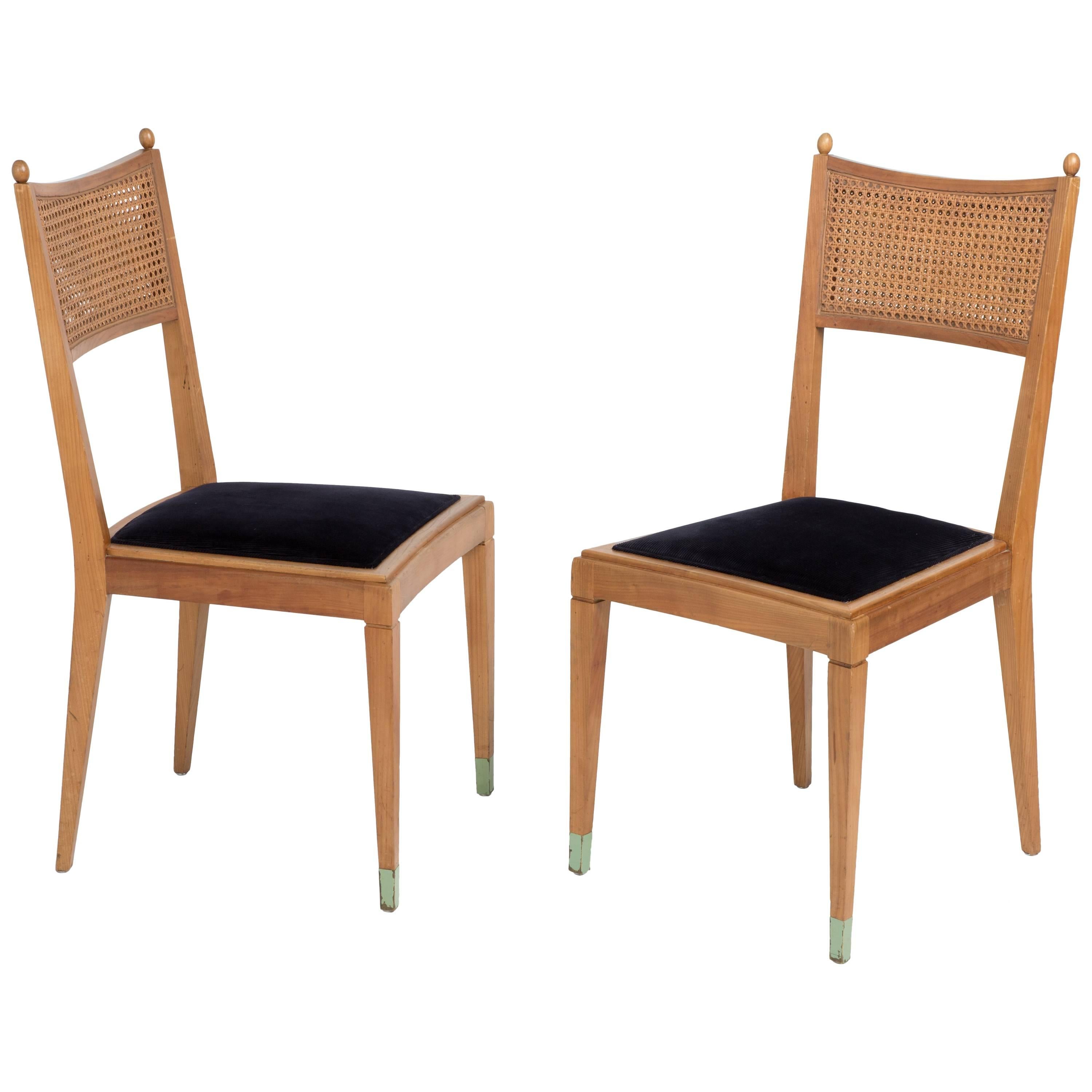 Pair of Vintage French 1950s Dining Chairs