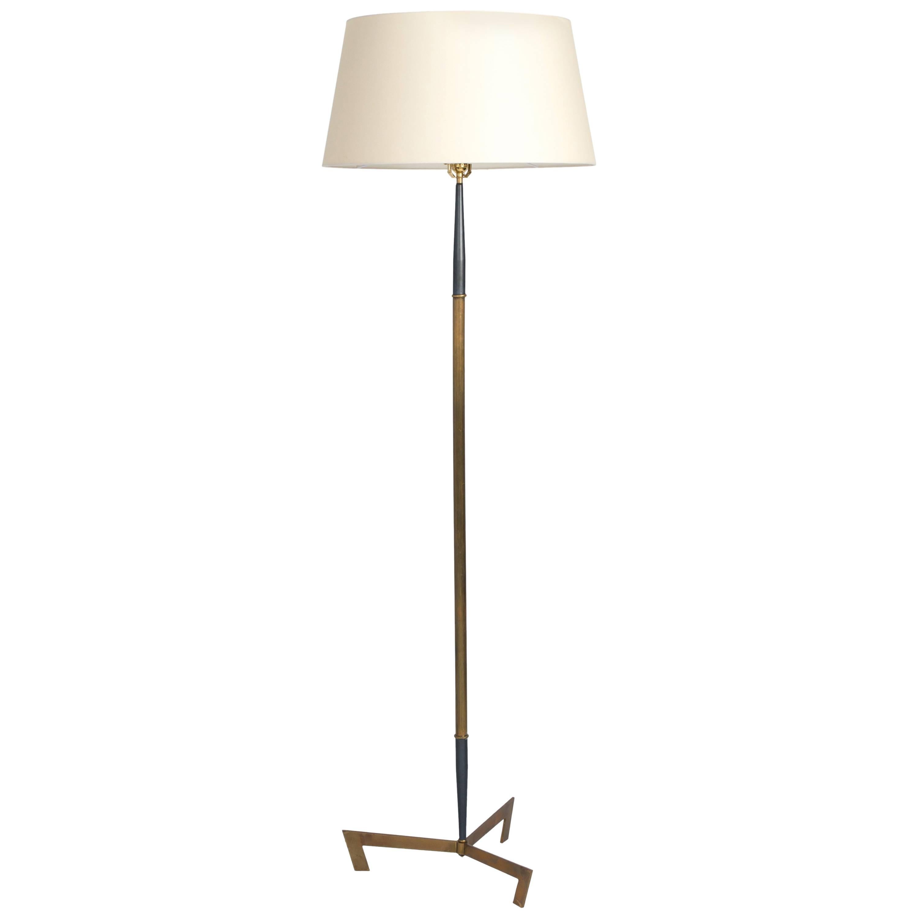 Vintage Mixed-Metal Danish Floor Lamp