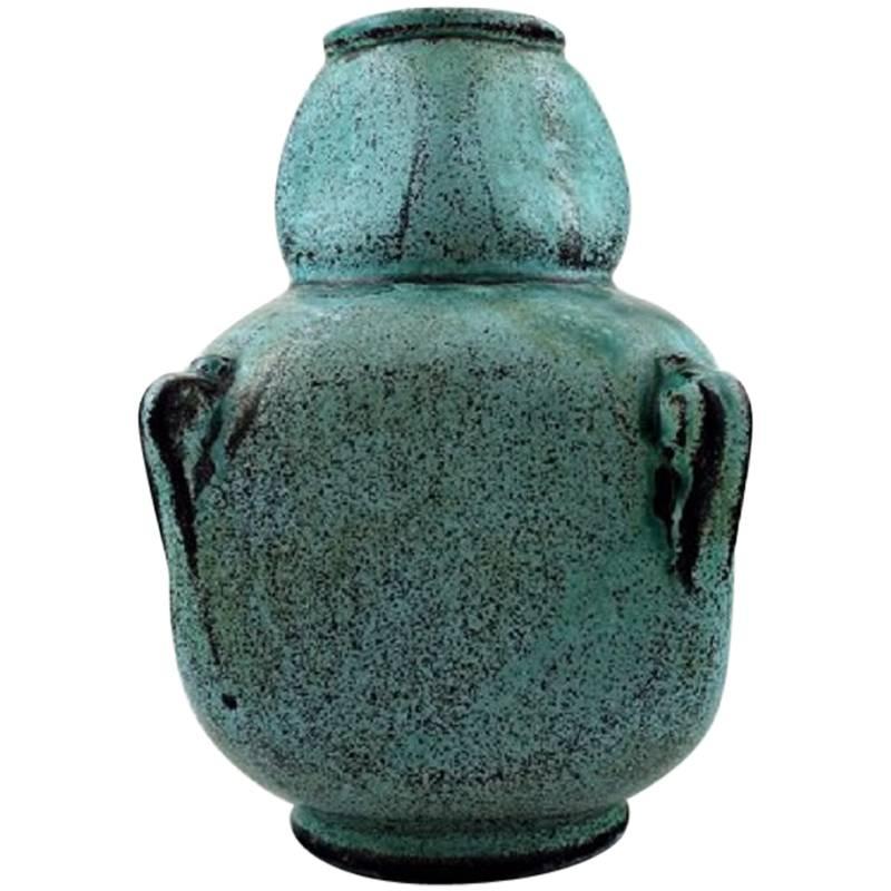 Svend Hammershoi for Kahler, Denmark, Glazed Stoneware Art Pottery Vase, 1930s
