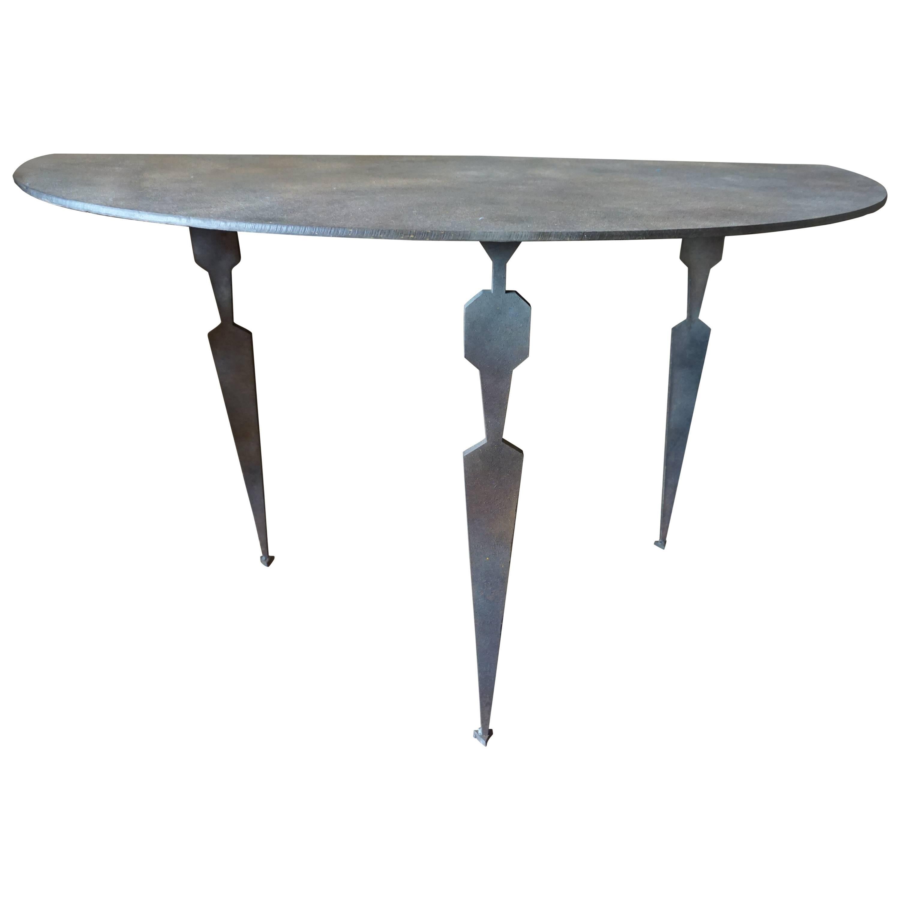 Midcentury Style Iron Table For Sale