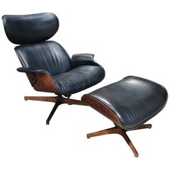 Chaise en bois de Bentwood et cuir "Mr. Chair" de George Mulhauser pour Plycraft Associates