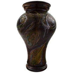 Kahler, Denmark, Large Glazed Stoneware Floor Vase in Modern Design, 1930s-1940s