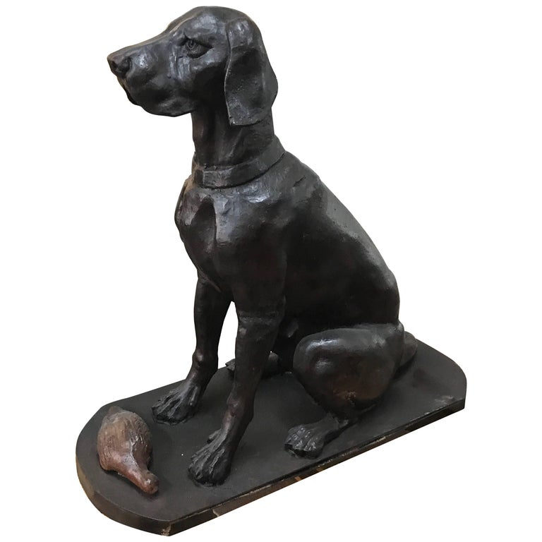 Antique Cast Iron Dogs, circa 1920 For Sale at 1stDibs
