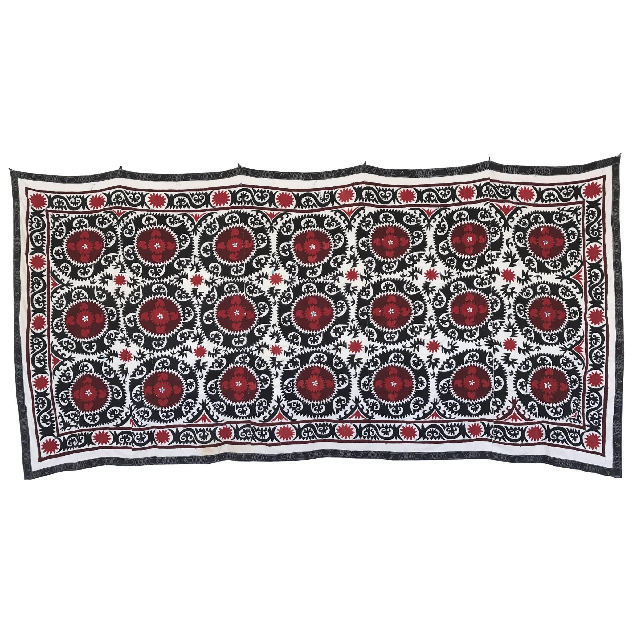 Monumental Vintage Uzbek Suzani Blanket or Tapestry