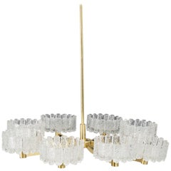 Retro Large Chandelier, Orrefors Attributed