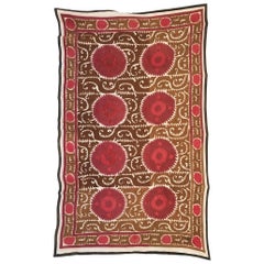 Large Retro Uzbek Suzani Blanket or Tapestry