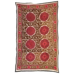 Large Vintage Uzbek Suzani Blanket or Tapestry 1
