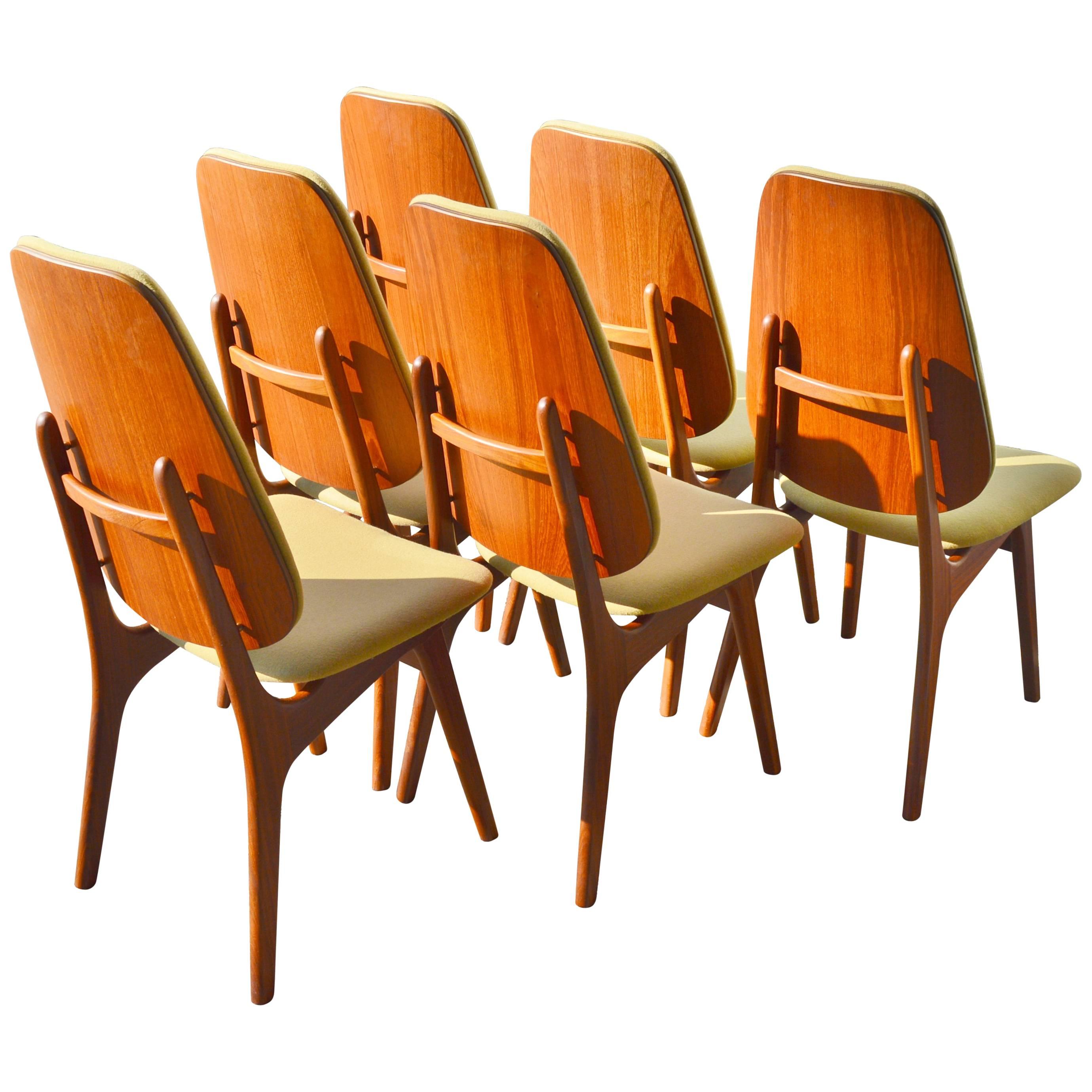 Arne Hovmand-Olsen Teak Dining Chairs, Set of Six, Danish Modern
