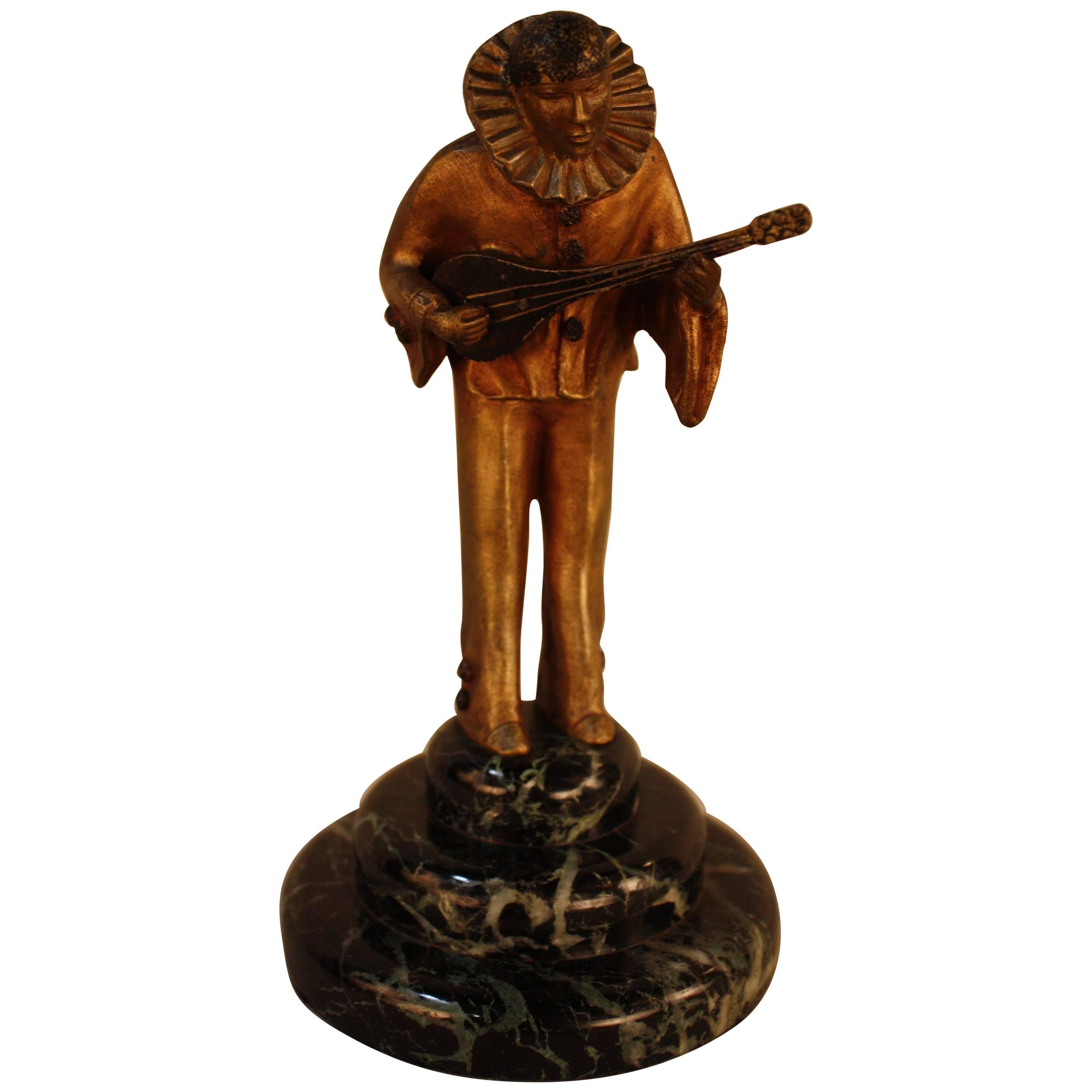 Art Deco Harlequin Bronze Sculpture