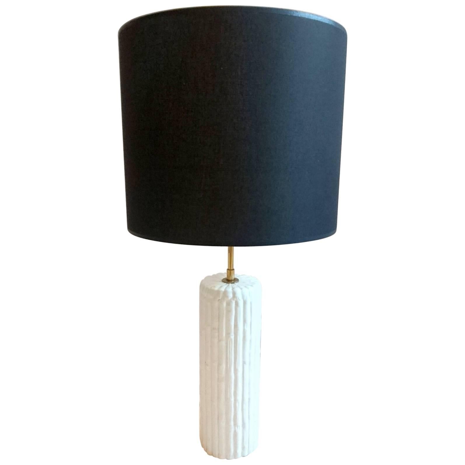 Faux Bamboo Table Lamp in Porcelain, Italy