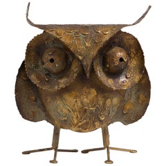 Brutalist Owl by C. Jere Signed, 1968