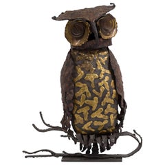 Brutalist Owl Sculpture Signed Pascoe, 1960s
