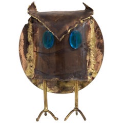 Small Brutalist Owl Sculpture Signed and Dated Rodriguez 73'