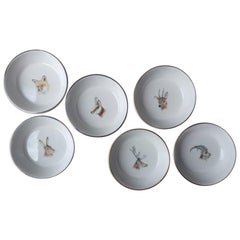  Set of Six Porcelain Dishes with Hunting Trophies Sofina Boutique Kitzbuehel