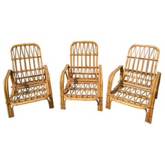 Set of Three Rattan Sun Baths, circa 1960