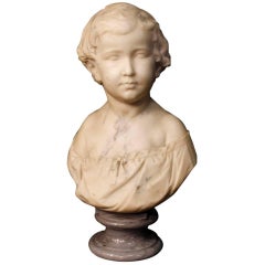 19th Century Marble Sculpture Depicting Child Bust