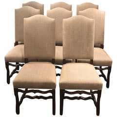 Eight French Dining Chairs with Sheep Bone Frames
