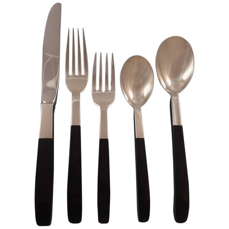 Contrast by Lunt Sterling Silver Flatware Set 8 Service 46 Pc Mid