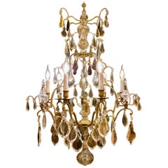 French Late 19th Century Bronze and Crystal Chandelier, circa 1880