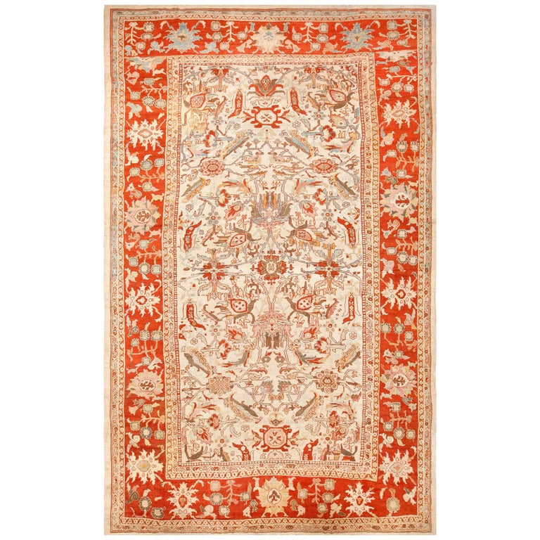 Large Ivory Antique Ziegler Sultanabad Persian Rug Size 12 Ft 4 - 4 Ft By 12 Rug Large Ivory Antique Ziegler Sultanabad Persian Rug Size 12 Ft 4 - 4 Ft By 12 Rug