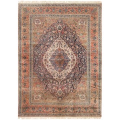 Navy Antique Mohtasham-Kashan Persian Rug