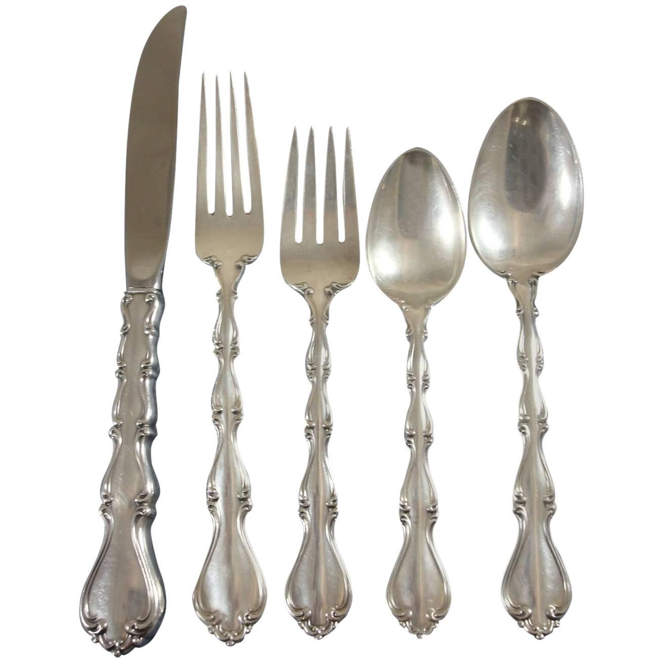 Country Manor by Towle Sterling Silver Flatware Service Set 60 Pieces For Sale