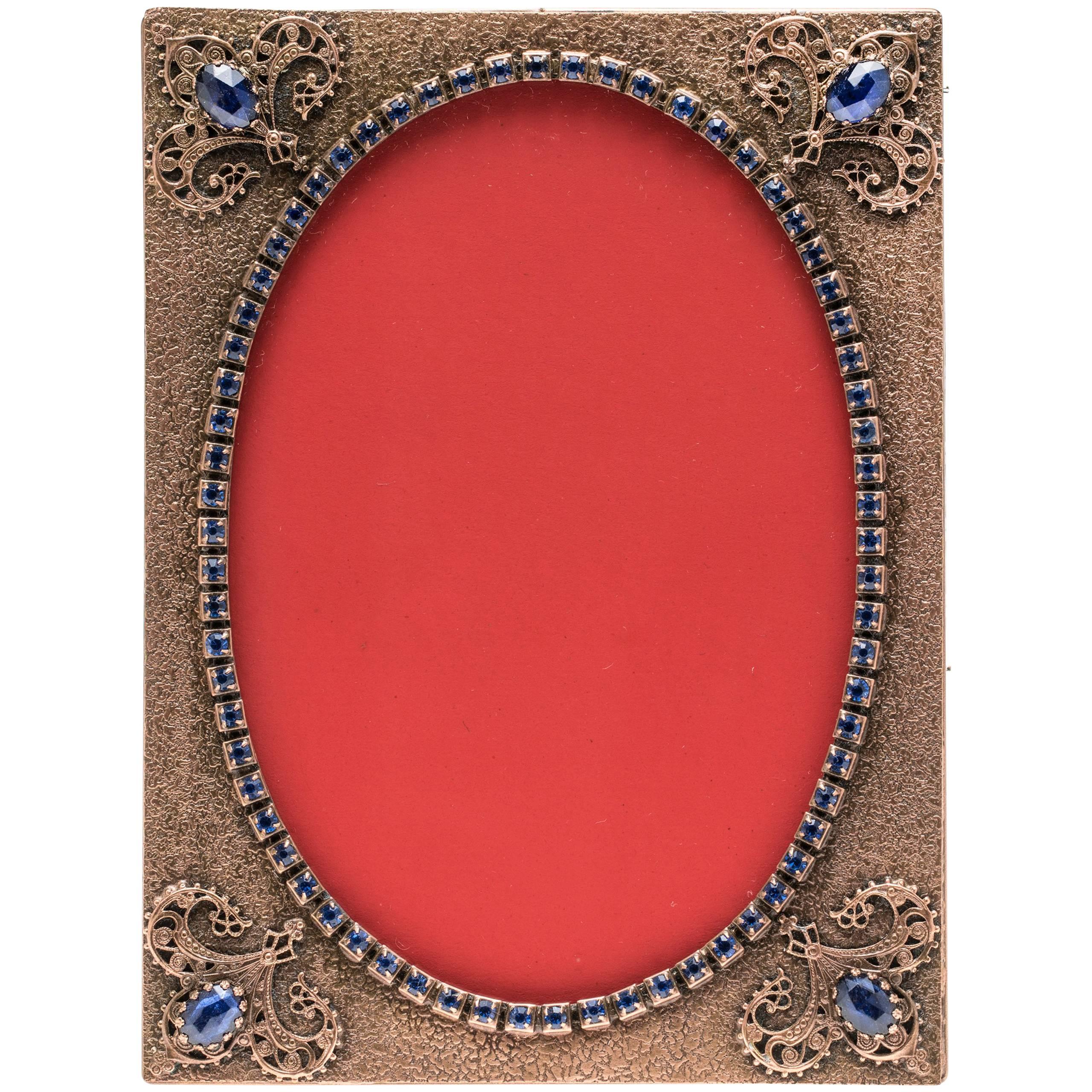 Antique Jeweled French Picture Frame