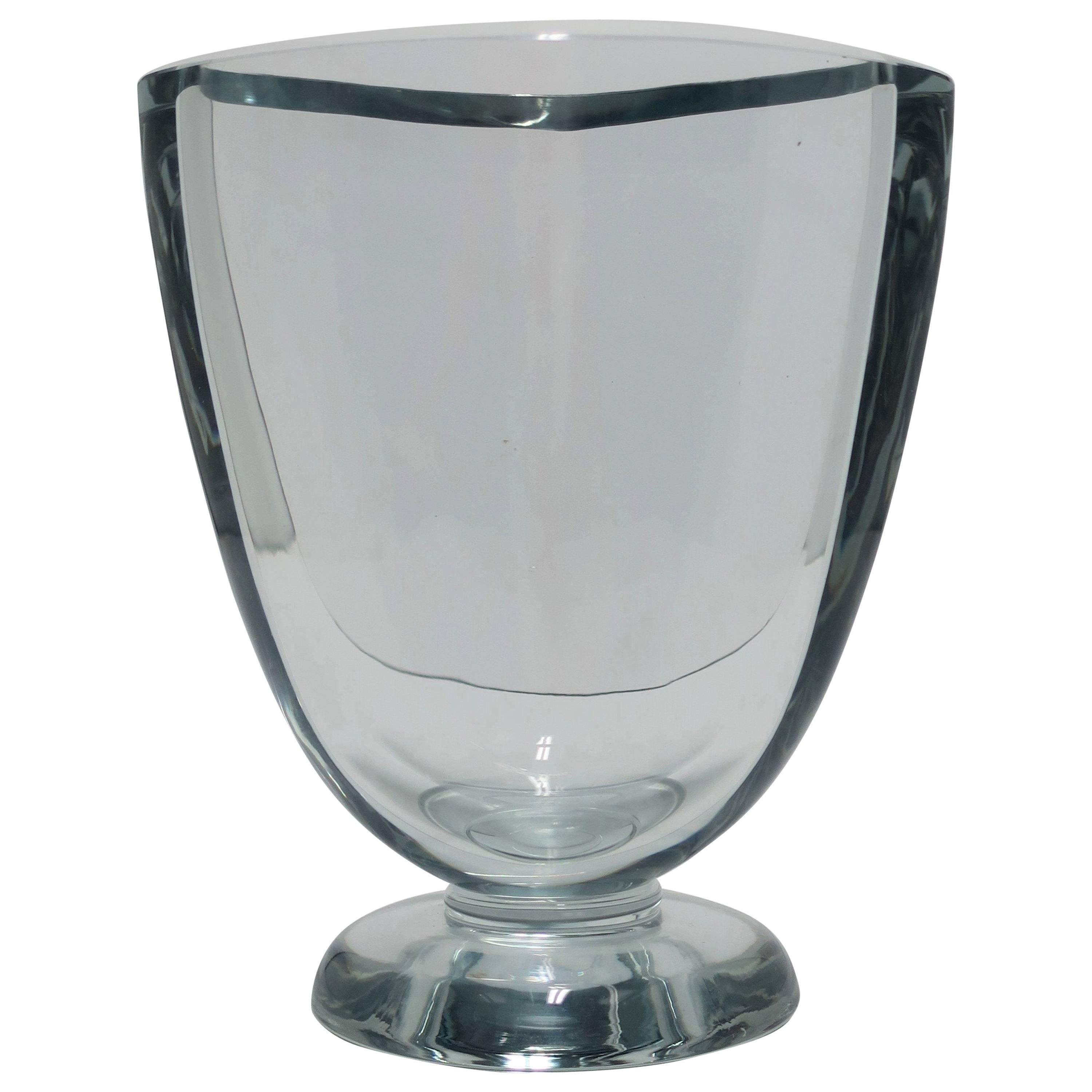 Swedish Scandinavian Modern Crystal Strombergshyttan Glass Vase  For Sale