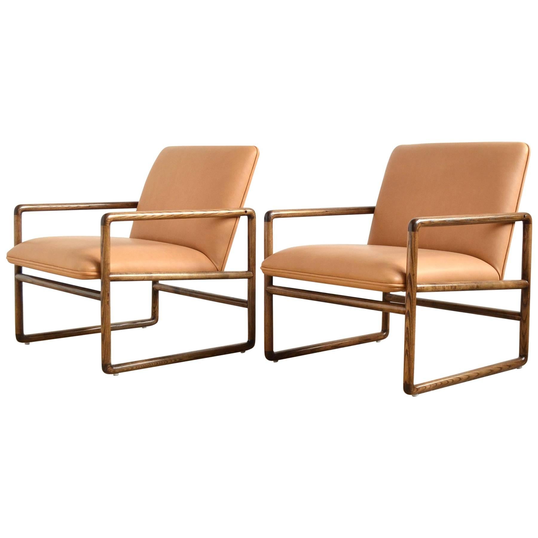 Ward Bennett Pair of Lounge Chairs by Brickel