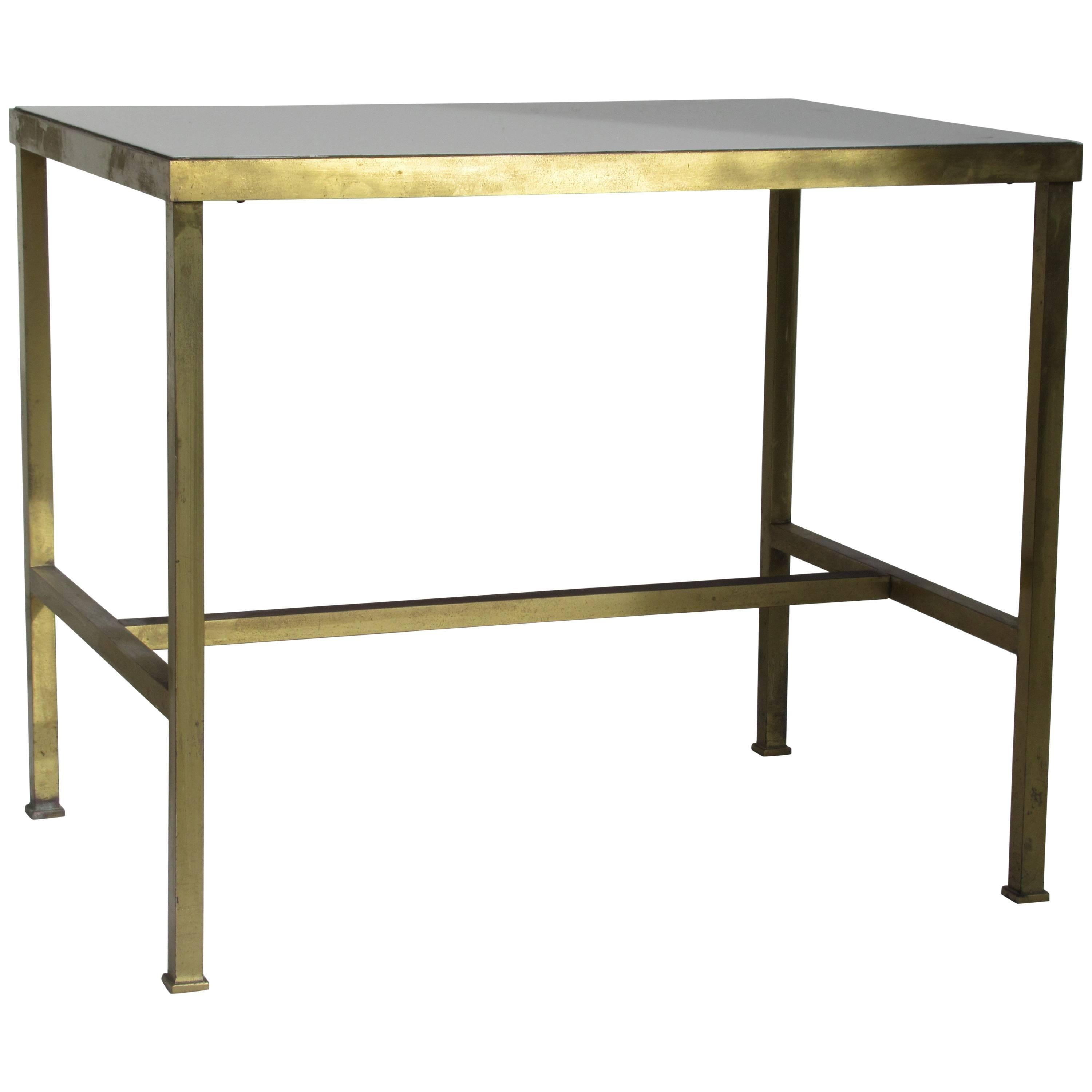  Brass and Vitrolite Table