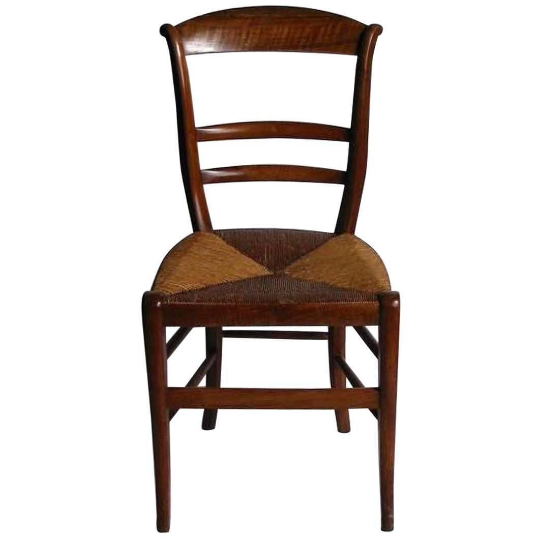 19th Century French Rush Seat Chair