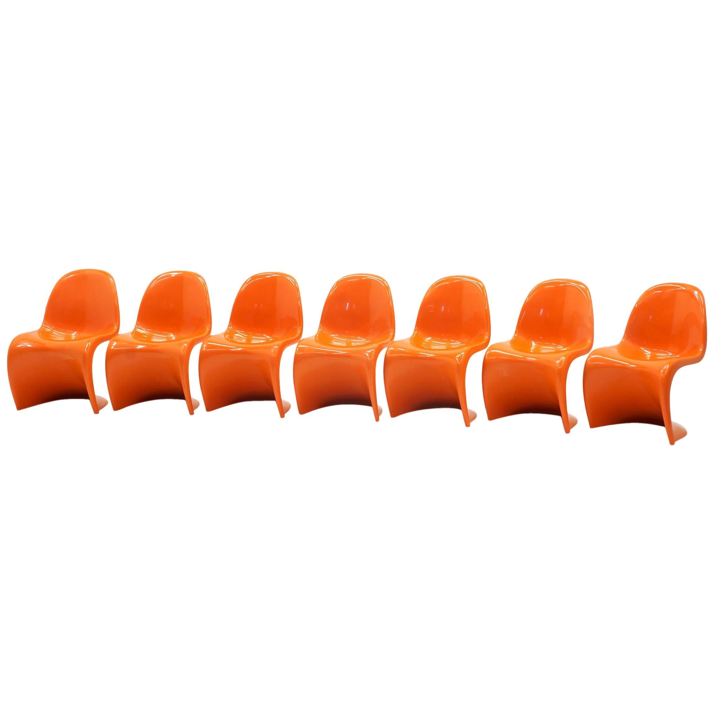 Orange Verner Panton S Chairs. Herman Miller.  ONLY THREE LEFT!