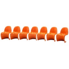 Orange Verner Panton S Chairs. Herman Miller.  ONLY THREE LEFT!