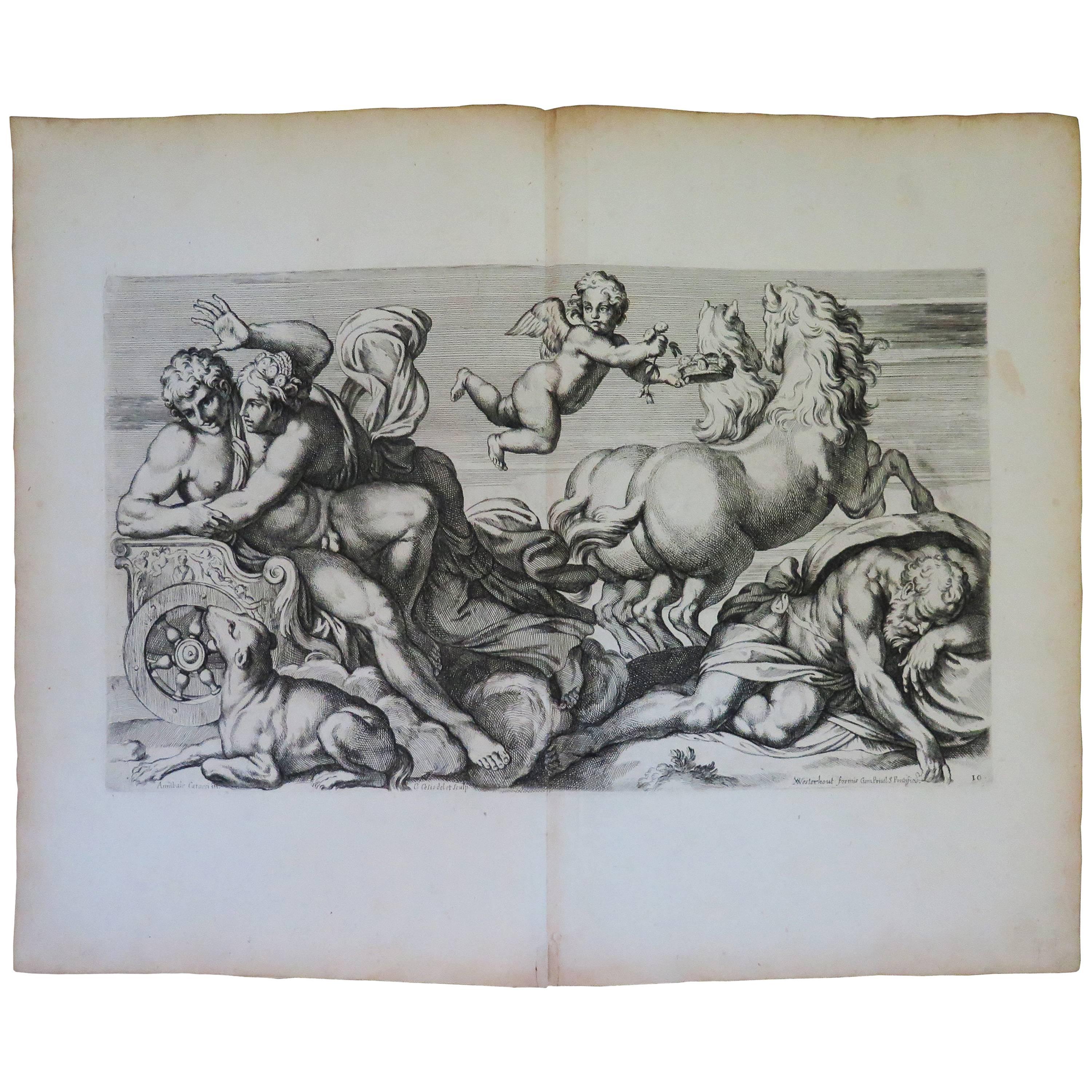17th Century Engraving by Carlo Cesion For Sale